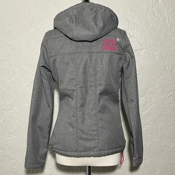 Superdry S Hooded Winter Windtreker Gray Pink Jacket - Picture 9 of 13